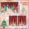 6 Pcs Christmas Kitchen Curtains Window Curtains and Valance Set Snowman Christmas Tree Gnome Buffalo Plaid Christmas Curtains Swag for Bedroom Living Room, 60 x 36 Valance, 36 x 30 Tier